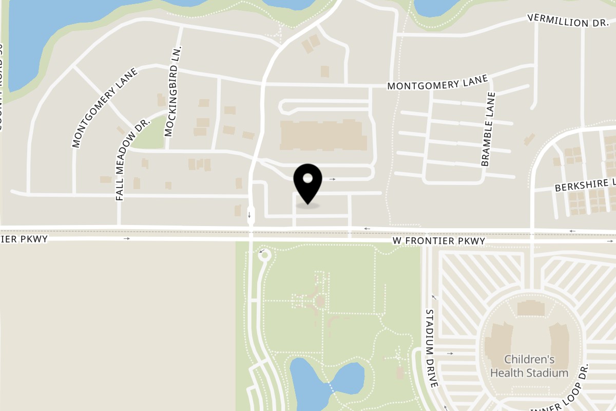 Map showing the location of Sai Bhavan Sai Bhavan - Prosper on 1640 W Frontier Pkwy Ste 120 in Prosper